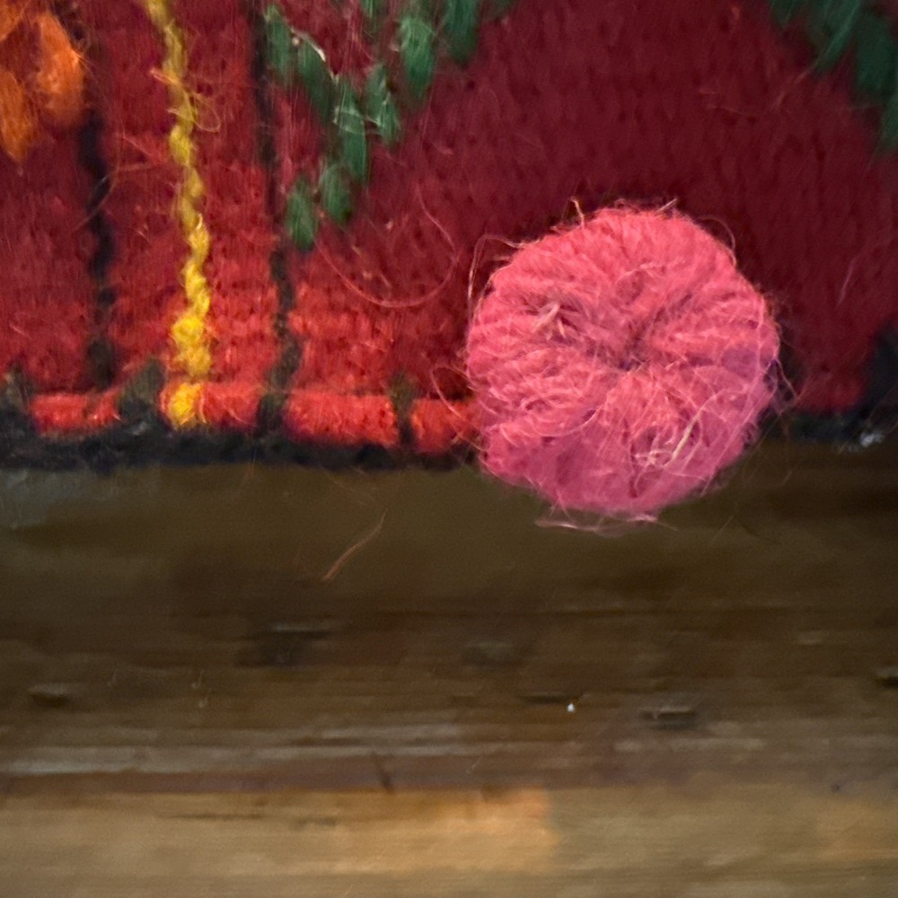 Vintage Cretan Crete Wool Woven Traditional Vourgia Tagari Drawstring Bag 14x17 - Picture 5 of 5